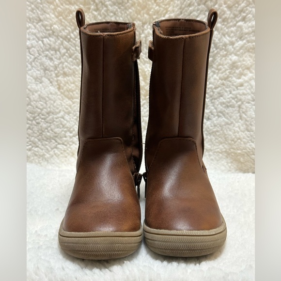 Cat & Jack Toddler Girl’s Orabel Tall Fashion Boots Side Zip Brown Size 8 - Picture 5 of 9